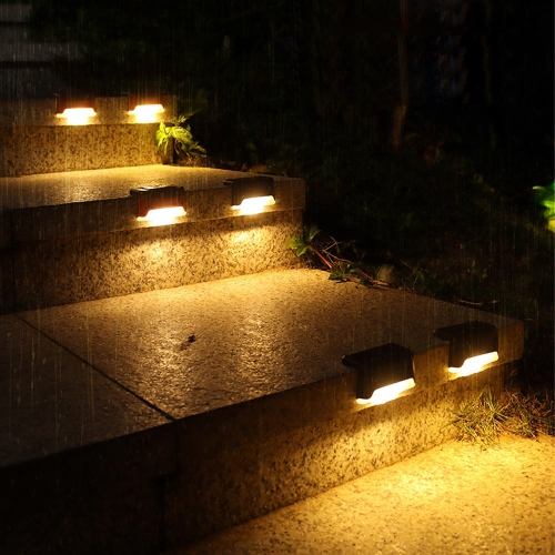 Solar Deck LED Lights, Outdoor Waterproof Warm Light Fence Lights, 4/Pack for Stairs, Deck, Pathway, Yard, Fences, Patio,Yard, Garden- LIVINGbasics™