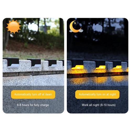 Solar Deck LED Lights, Outdoor Waterproof Warm Light Fence Lights, 4/Pack for Stairs, Deck, Pathway, Yard, Fences, Patio,Yard, Garden- LIVINGbasics™