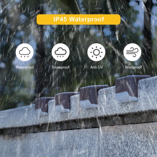 Solar Deck LED Lights, Outdoor Waterproof Warm Light Fence Lights, 4/Pack for Stairs, Deck, Pathway, Yard, Fences, Patio,Yard, Garden- LIVINGbasics™