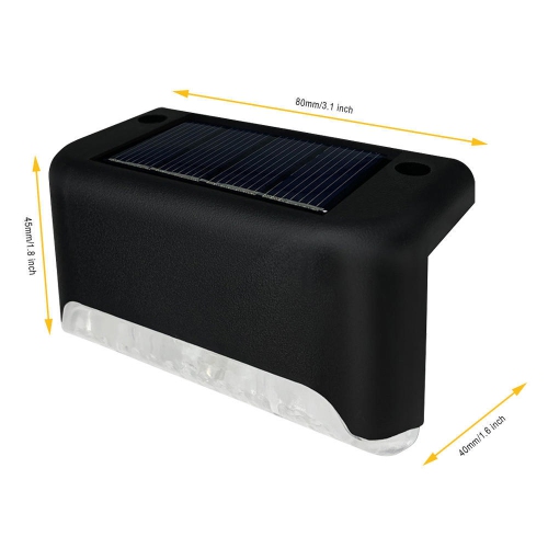 Solar Deck LED Lights, Outdoor Waterproof Warm Light Fence Lights, 4/Pack for Stairs, Deck, Pathway, Yard, Fences, Patio,Yard, Garden- LIVINGbasics™