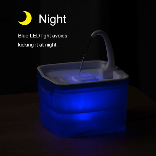 Automatic Cat Pet Water Fountain, Faucet spout, Translucent LED Light, 67oz, Ultra Quiet, AC Adapter