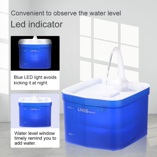 Automatic Cat Pet Water Fountain, Faucet spout, Translucent LED Light, 67oz, Ultra Quiet, AC Adapter