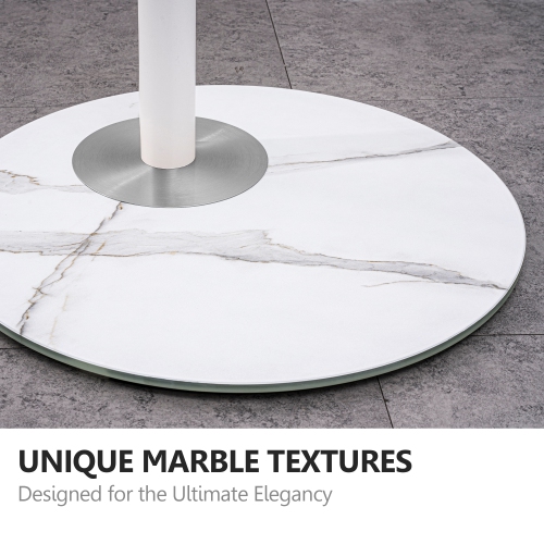 FITUEYES White TV Stand for 32 to 60 inch TV Modern Style Floor TV Stand with Mount and Marble Textured Glass Base Max VESA 400x400 mm