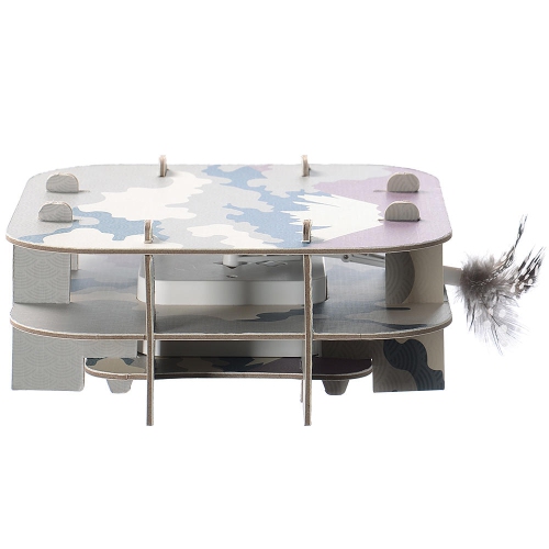 Auto-Shut Off Smart Interactive Cat Toy, Ambush Interactive Electronic Cat Toy with Rotating Feather for Indoor Kitty Entertainment Exercise Catching