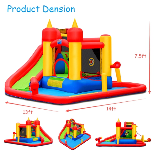Topbuy Inflatable Water Slide Jumping Bounce House for Kids