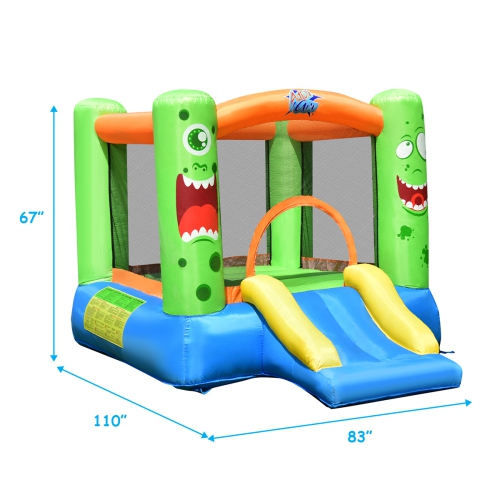 Topbuy Inflatable Bounce House Jumping Castle Kids Playhouse w/ Slider and 480W Blower