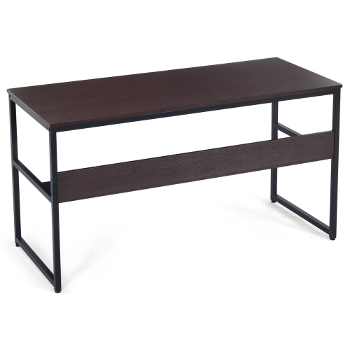 Topbuy 55" Industrial Computer Desk Contemporary Writing Table with Storage Shelf Coffee/Antique/Natural