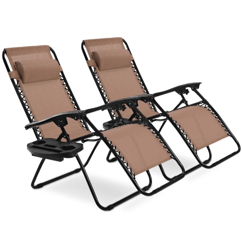 TOPBUY  2PC Zero Gravity Chair Adjustable Recliners Textiliene