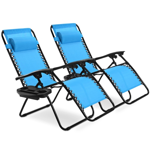Topbuy 2PC Zero Gravity Chair Adjustable Recliners Textiliene
