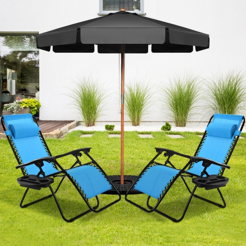 Topbuy 2PC Zero Gravity Chair Adjustable Recliners Textiliene