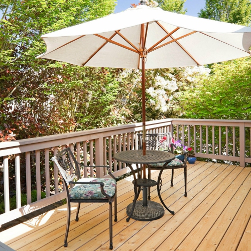 Topbuy 18" Patio Resin Umbrella Base, 24 LBS Outdoor Heavy Duty Round Umbrella Base