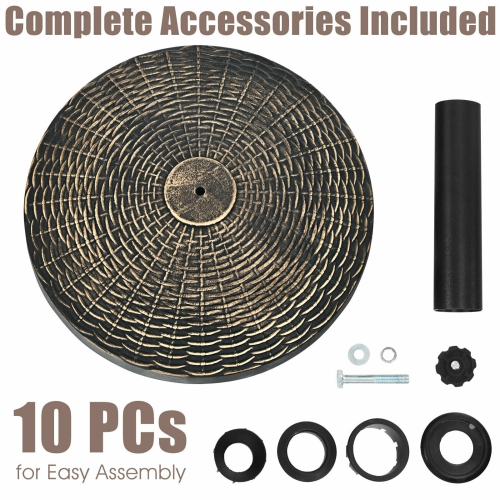 Topbuy 18" Patio Resin Umbrella Base, 24 LBS Outdoor Heavy Duty Round Umbrella Base