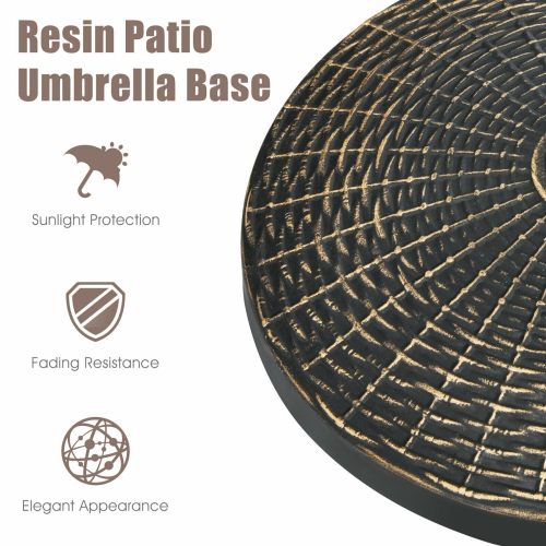 Topbuy 18" Patio Resin Umbrella Base, 24 LBS Outdoor Heavy Duty Round Umbrella Base