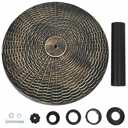 Topbuy 18" Patio Resin Umbrella Base, 24 LBS Outdoor Heavy Duty Round Umbrella Base