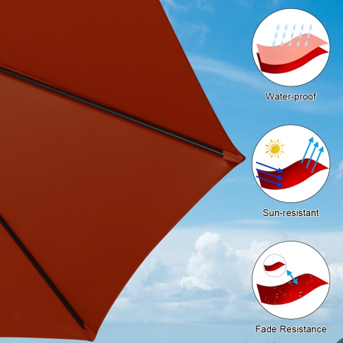 Topbuy 15 Ft Outdoor Double-Sided Patio Umbrella with Base Orange/Tan/Burgundy/Beige