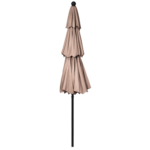 Parasol de patio à inclinaison automatique de TopBuy avec 2 évents beige/bourgogne/Havane/Orange