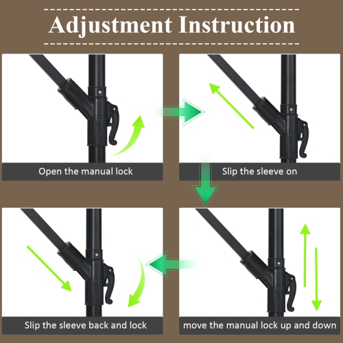 Patiojoy 10FT Patio Offset Umbrella 8 Ribs Cantilever Umbrella w/Crank for Poolside Yard Lawn Garden Gray/Red/Orange/Beige/Coffee/Navy