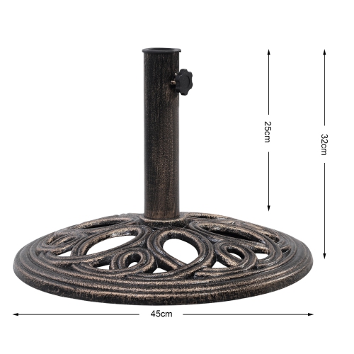 Topbuy 18" Round Umbrella Base Stand Cast Iron Heavy Duty 23 Lbs