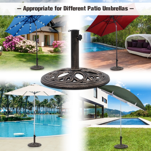 Topbuy 18" Round Umbrella Base Stand Cast Iron Heavy Duty 23 Lbs