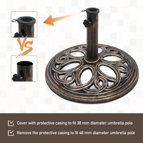 Topbuy 18" Round Umbrella Base Stand Cast Iron Heavy Duty 23 Lbs