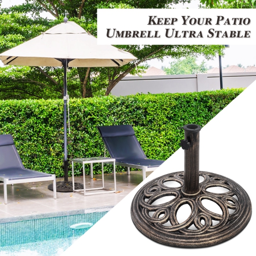 Topbuy 18" Round Umbrella Base Stand Cast Iron Heavy Duty 23 Lbs