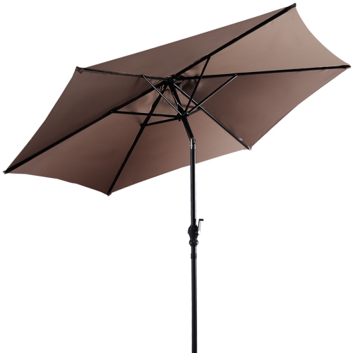 TOPBUY  Patio 9' Outdoor Steel Market Backyard Garden Patio Table Umbrella