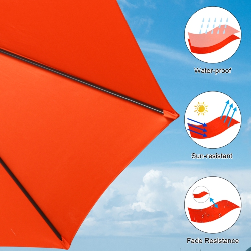 Topbuy 15 Ft Outdoor Double-Sided Patio Umbrella with Base Orange/Tan/Burgundy/Beige