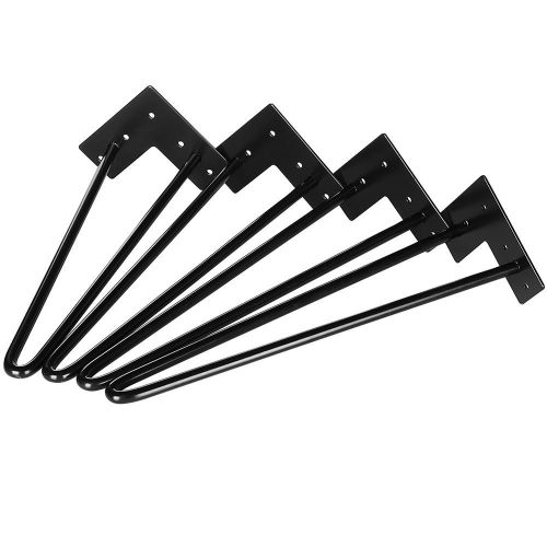 28" Metal Hairpin Rod Table Desk Legs, Set o 4 DIY Home Furniture Kits with Bonus Rubber Floor Protectors