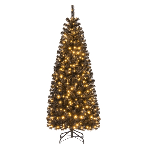 Costway 6 FT Artificial Halloween Tree with 618 Branch Tips 280 Warm White LED Lights