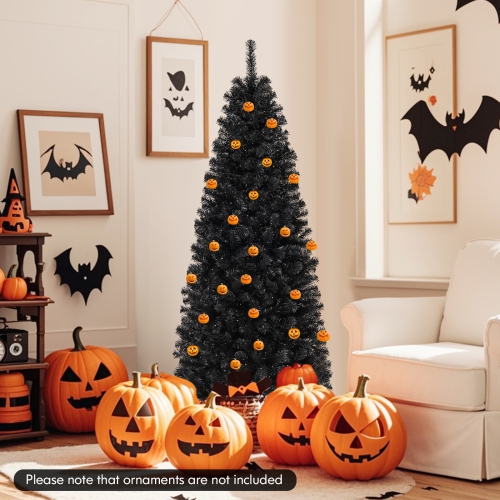 Costway 6 FT Artificial Halloween Tree with 618 Branch Tips 280 Warm White LED Lights