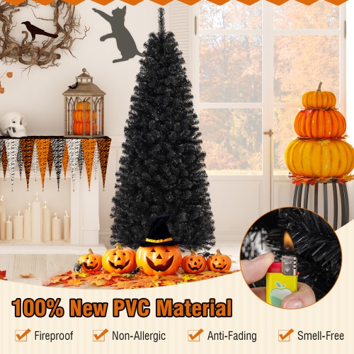 Costway 6 FT Artificial Halloween Tree with 618 Branch Tips 280 Warm White LED Lights
