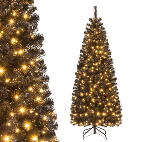 Costway 6 FT Artificial Halloween Tree with 618 Branch Tips 280 Warm White LED Lights