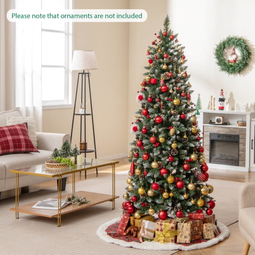Costway 6 FT Pre-Lit Artificial Christmas Tree with 618 Snowy Branch Tips 280 LED Lights