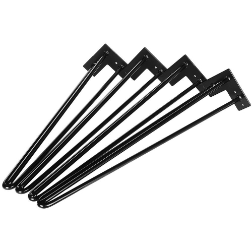 16" Metal Hairpin Furniure Legs Desk Legs, Set of 4 DIY Hairpin Table Kits with Bonus Rubber Floor Protectors