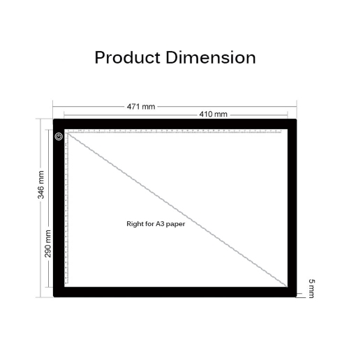 Carnet de dessin de repérage à DEL A4 avec adaptateur, luminosité réglable pour le pochoir, animation 2D, calligraphie, gaufrage, collimage,