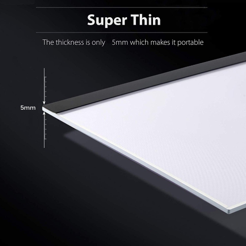 A4 LED Light Box Tracer Drawing Pad with Adapter, Dimmable Brightness for Stenciling, 2D Animation, Calligraphy, Embossing, Sketching & Drawing,
