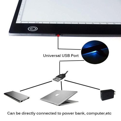A4 LED Light Box Tracer Drawing Pad with Adapter, Dimmable Brightness for Stenciling, 2D Animation, Calligraphy, Embossing, Sketching & Drawing,