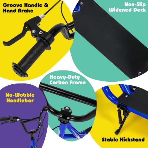 Gymax Kick Scooter Carbon Steel Frame W/12'' Air Filled Wheel Youth Kids