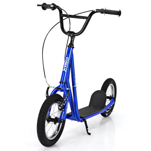 Gymax Kick Scooter Carbon Steel Frame W/12'' Air Filled Wheel Youth Kids