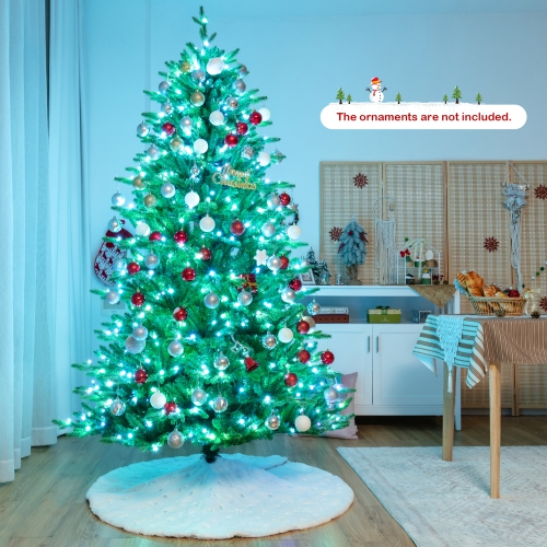 Gymax 8 FT Pre-lit Artificial Christmas Tree w/ APP Control & 15 Lighting Modes