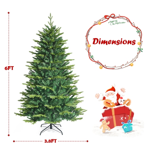 Gymax 6 FT Pre-lit Artificial Christmas Tree w/ APP Control & 15 Lighting Modes