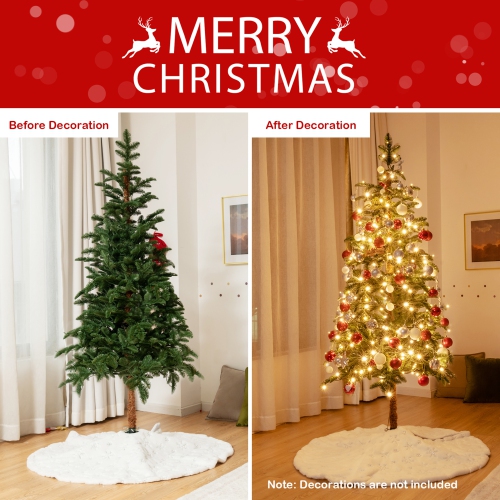 Gymax 6 FT Pre-Lit Artificial Slim Pencil Christmas Tree Faux-Pine Tree w/ LED lights