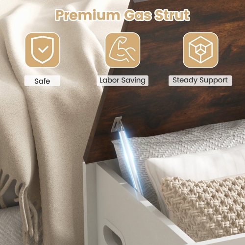 Gymax Flip-top Storage Chest Lift Top Storage Bench Wooden Deck Box Toy Box