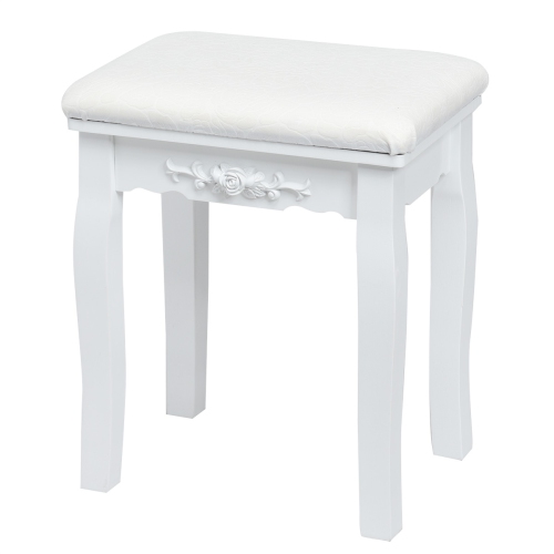Topbuy Vanity Table Makeup Dresser Desk w/LED Light Drawers & Stool White