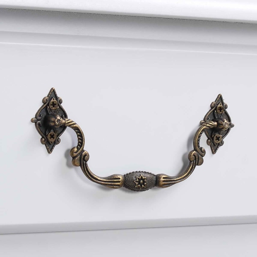 Topbuy Vanity Table Jewelry Makeup Desk with Padded Bench bathroom Dresser w/ Drawer White