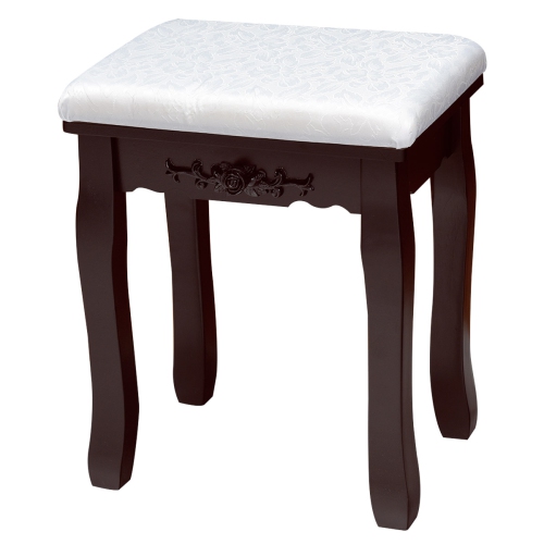 Topbuy Mirrored Vanity Table Set Lighted Makeup Dresser w/ Drawers Brown