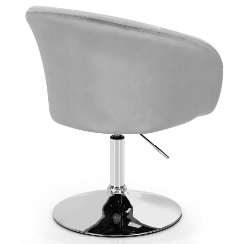 Gymax Modern Velvet Chair Height Adjustable Bar Stool 360° Swivel Makeup Seat