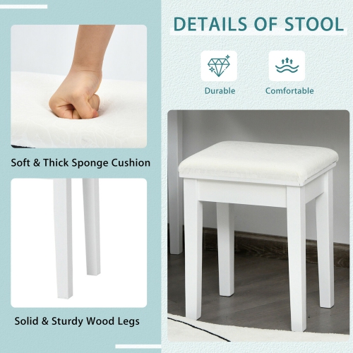 Gymax Vanity Table Set with Lighted Mirror Adjustable 10 Bulbs Dresser 4 Drawer