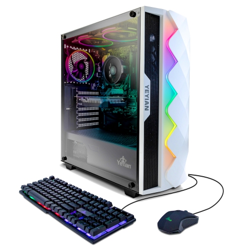 YEYIAN SAI X11 Gaming PC Desktop Computer, INTEL i5-11400F 6-Core 2.6GHz,  GeForce GTX 1650 4GB GDDR6, 500GB NVMe SSD, 8GB DDR4 3200MHz, 3 ARGB Fans, 