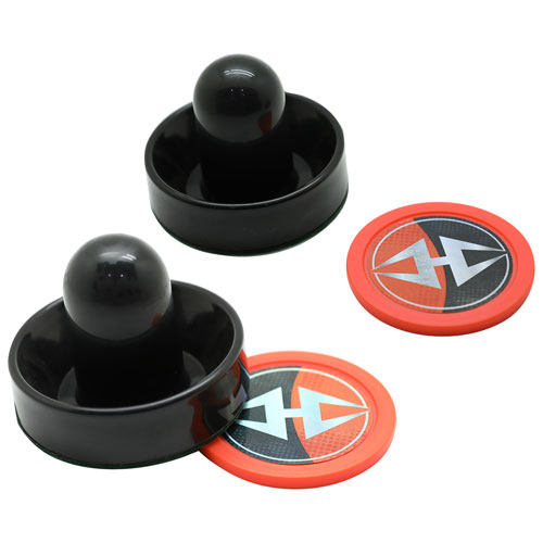 Hathaway Chip-Resistant Air Hockey Accessory Set with 2 Felt-Bottom Strikers and Pucks 